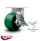 Service Caster 6 Inch Heavy Duty Green Poly on Cast Iron Caster with Brake and Swivel Lock SCC SCC-KP92S630-PUR-GB-SLB-BSL - alternate 1